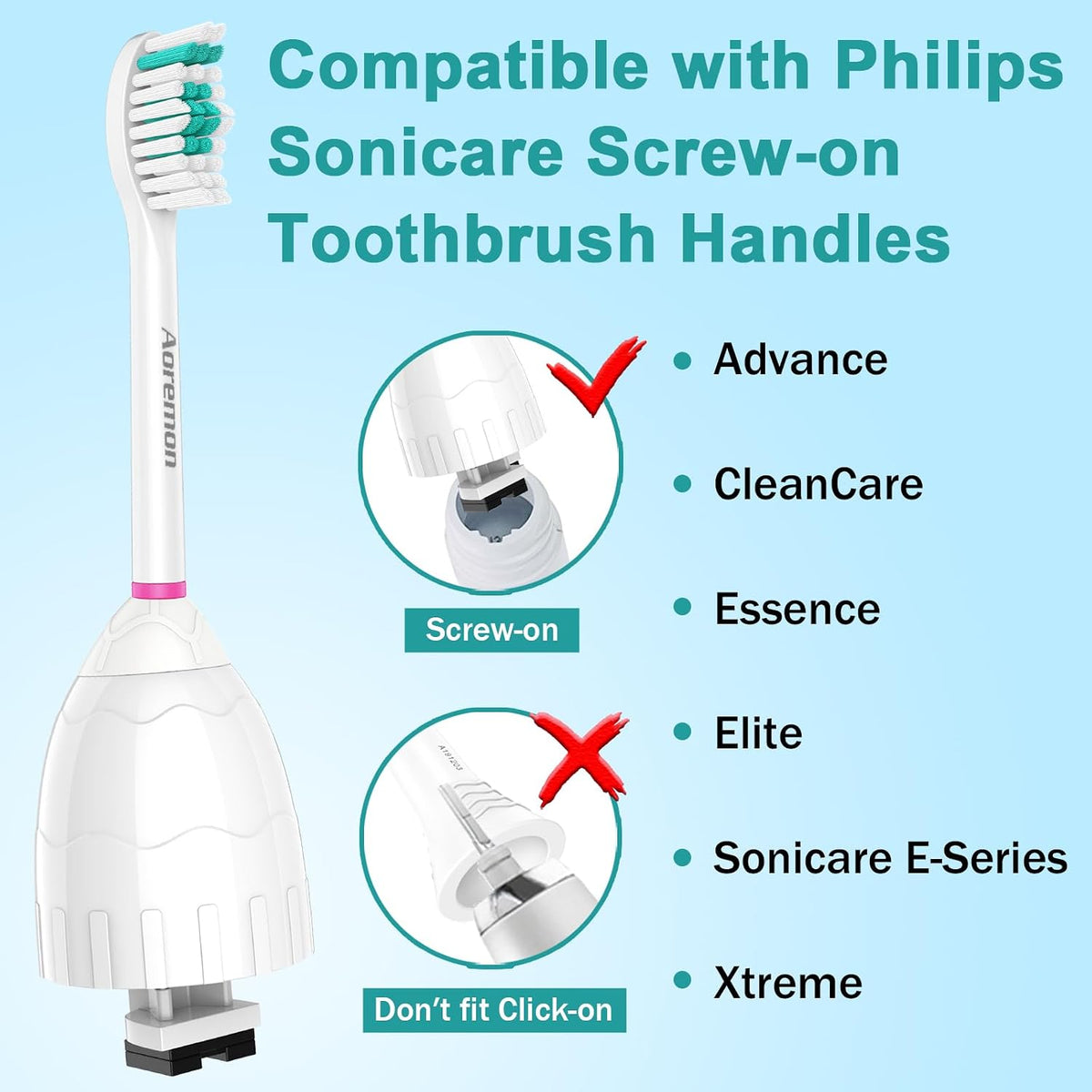 Aoremon Replacement Toothbrush Heads
