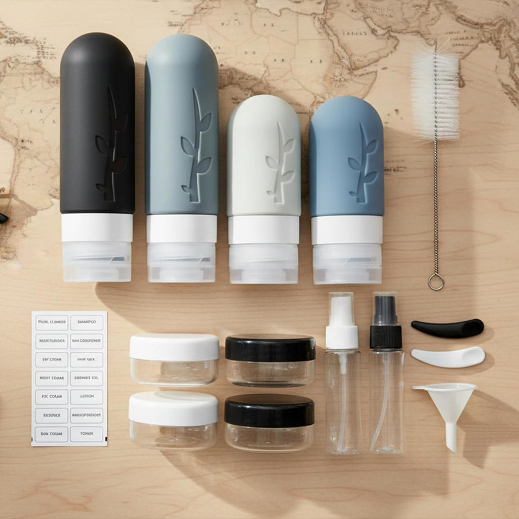 DEPOZA Travel Toiletry Bottle Set with Clear Bag