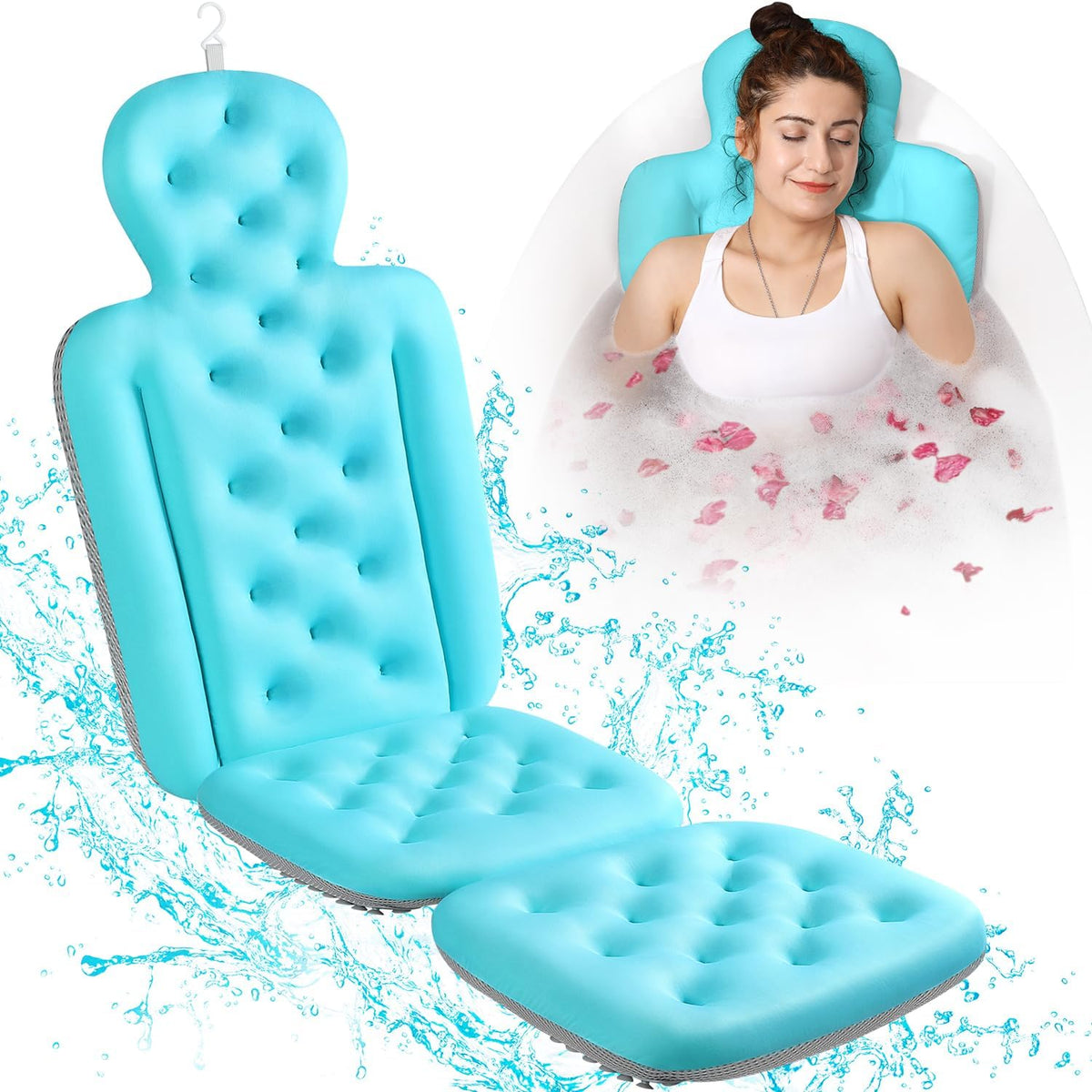 VOXOR Ocean Blue Full-Body Bath Pillow