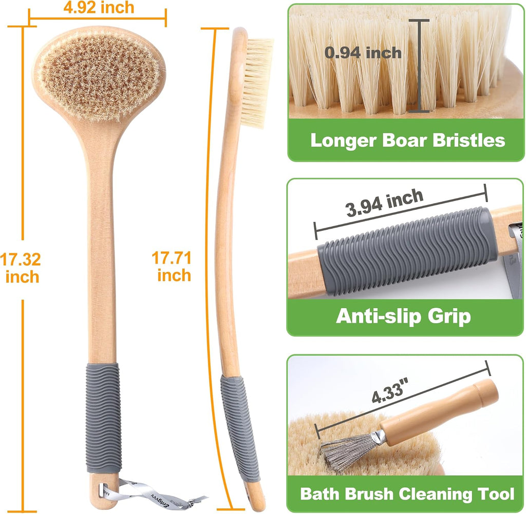 Entgvvv Boar Bristle Bath Brush