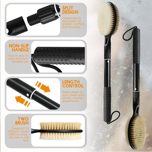 Gobiteli Dual-Sided Long-Handle Body Brush